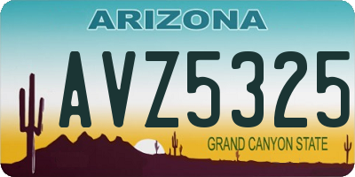 AZ license plate AVZ5325