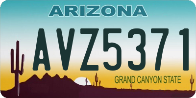 AZ license plate AVZ5371
