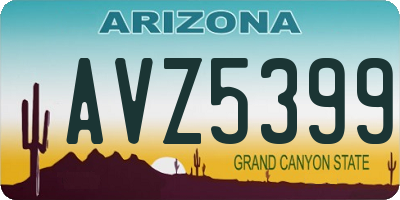 AZ license plate AVZ5399