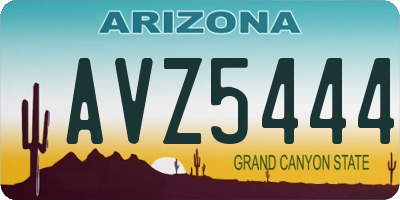 AZ license plate AVZ5444