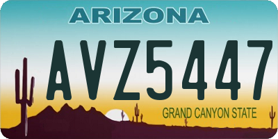 AZ license plate AVZ5447