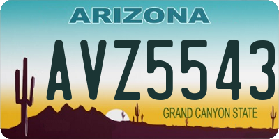 AZ license plate AVZ5543