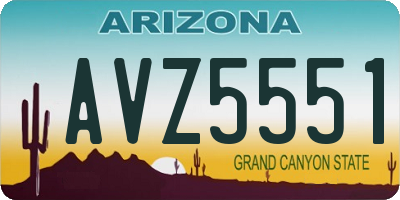 AZ license plate AVZ5551