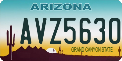 AZ license plate AVZ5630