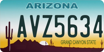 AZ license plate AVZ5634