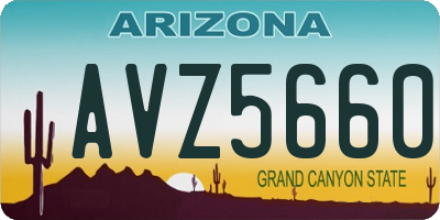 AZ license plate AVZ5660