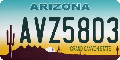 AZ license plate AVZ5803