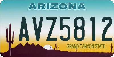 AZ license plate AVZ5812