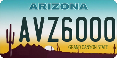 AZ license plate AVZ6000