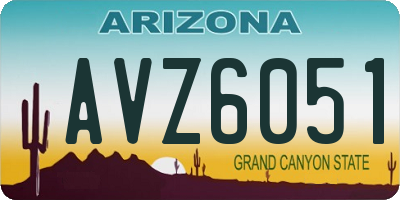 AZ license plate AVZ6051