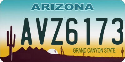 AZ license plate AVZ6173