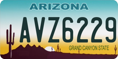 AZ license plate AVZ6229
