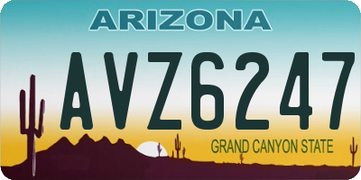 AZ license plate AVZ6247