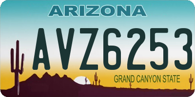 AZ license plate AVZ6253