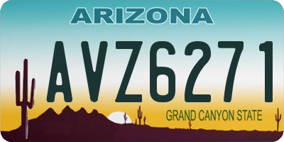 AZ license plate AVZ6271