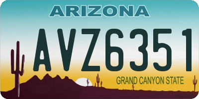 AZ license plate AVZ6351