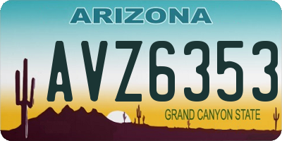 AZ license plate AVZ6353