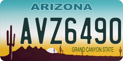 AZ license plate AVZ6490