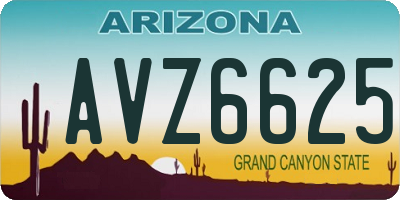 AZ license plate AVZ6625
