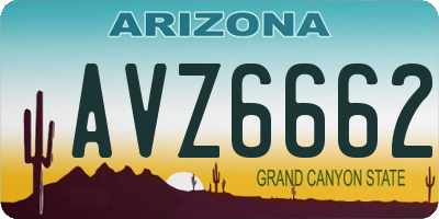 AZ license plate AVZ6662