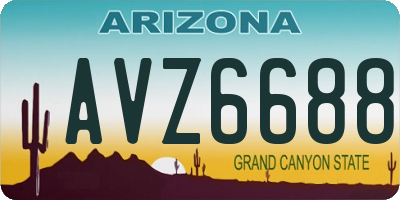 AZ license plate AVZ6688