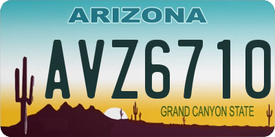 AZ license plate AVZ6710