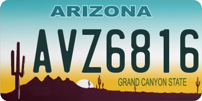AZ license plate AVZ6816