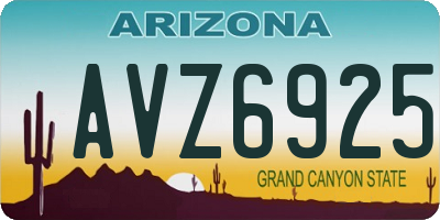 AZ license plate AVZ6925
