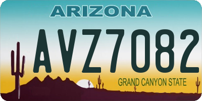 AZ license plate AVZ7082
