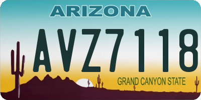 AZ license plate AVZ7118