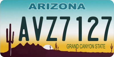 AZ license plate AVZ7127