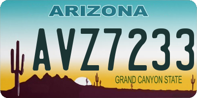 AZ license plate AVZ7233