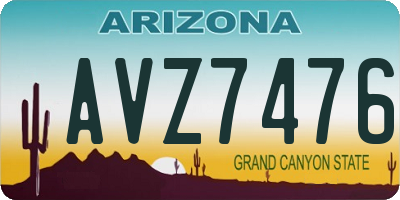 AZ license plate AVZ7476