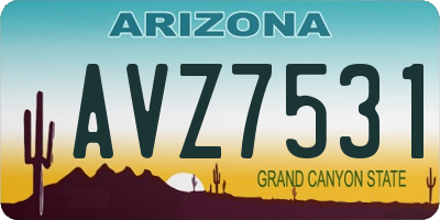 AZ license plate AVZ7531