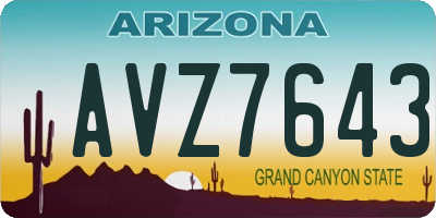 AZ license plate AVZ7643