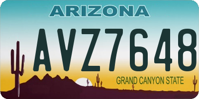 AZ license plate AVZ7648