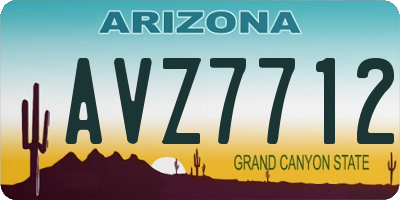 AZ license plate AVZ7712