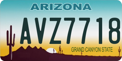 AZ license plate AVZ7718