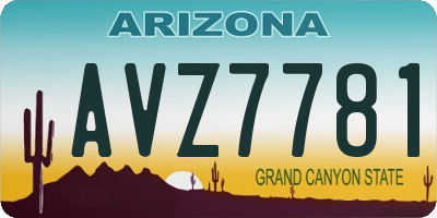 AZ license plate AVZ7781