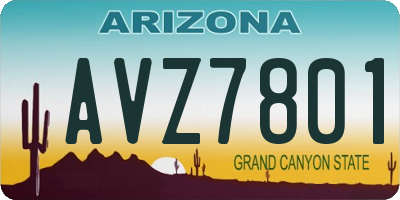 AZ license plate AVZ7801