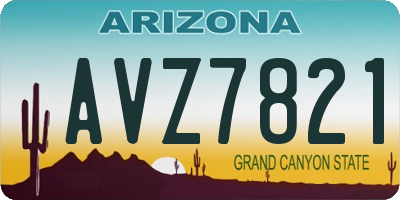 AZ license plate AVZ7821