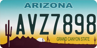 AZ license plate AVZ7898