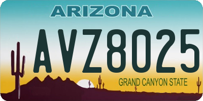 AZ license plate AVZ8025