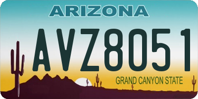 AZ license plate AVZ8051