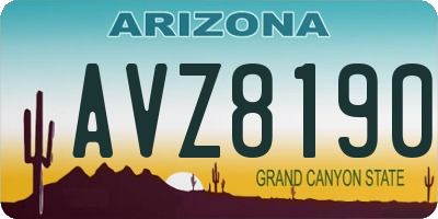 AZ license plate AVZ8190