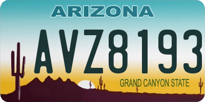 AZ license plate AVZ8193
