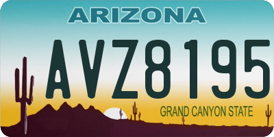 AZ license plate AVZ8195