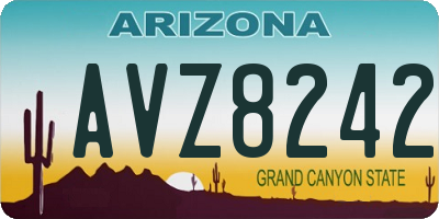 AZ license plate AVZ8242