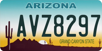 AZ license plate AVZ8297