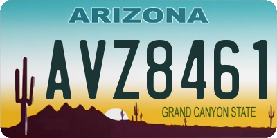 AZ license plate AVZ8461
